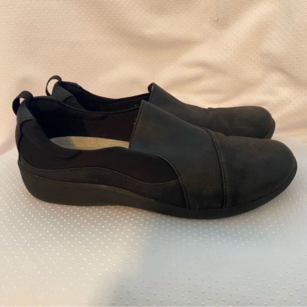 Clarks CloudSteppers Shoes Women’s‎ Size 8.5M Black Slip On Flats